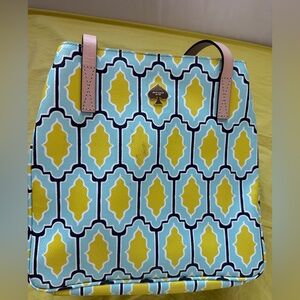 Kate Spade Geometric Blue and Yellow Tote
